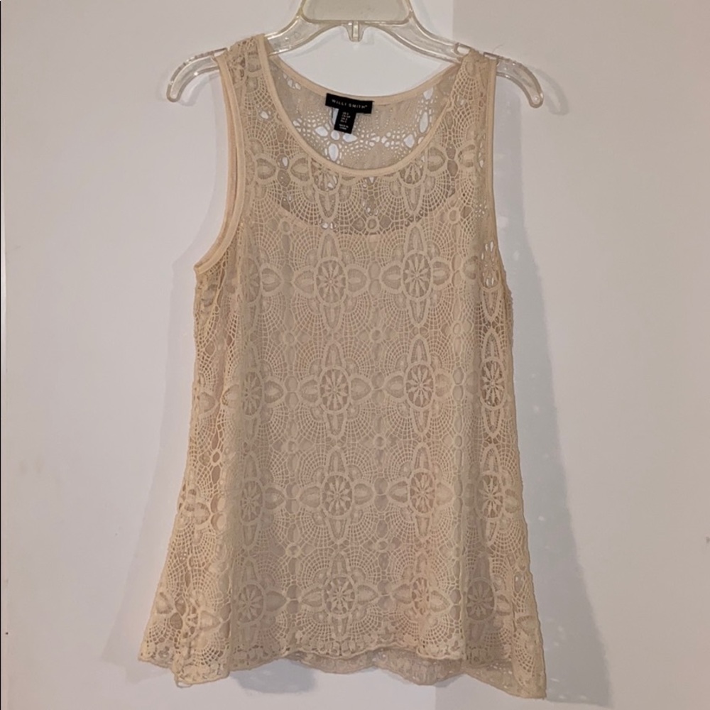 Cream Lace Tank